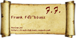 Frank Fábiusz névjegykártya